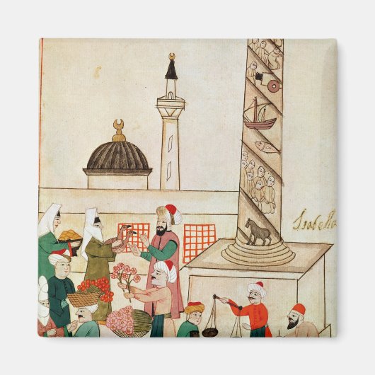 Mevrouw 1671 A Bazaar in Istanbul, c.1580 Magneet (Voorkant)