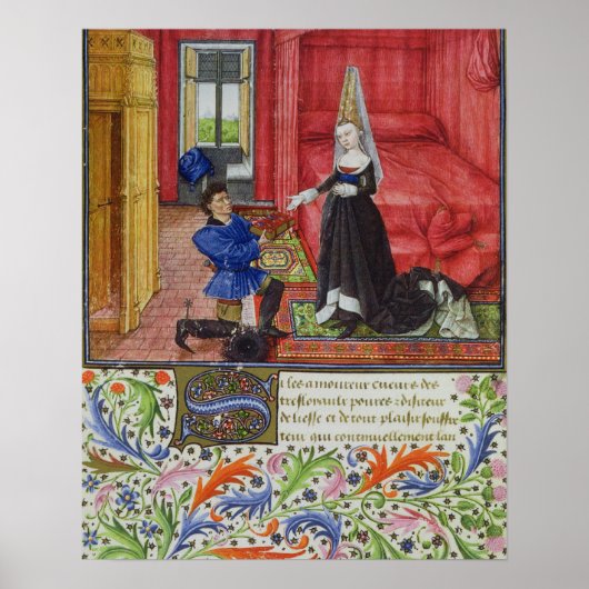 Mevrouw 2617 De schrijver wijdt La Teseida aan een Poster (Voorkant)