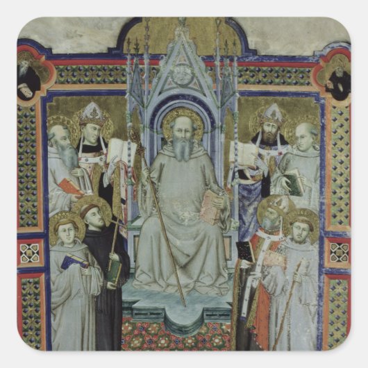 Mevrouw 501 St. Benedict (vellum) Vierkante Sticker (Voorkant)