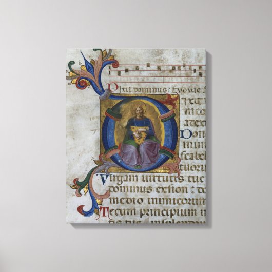 Mevrouw 531 f.169v Geschiedeniseerd initiaal "D" m Canvas Afdruk (Voorkant)