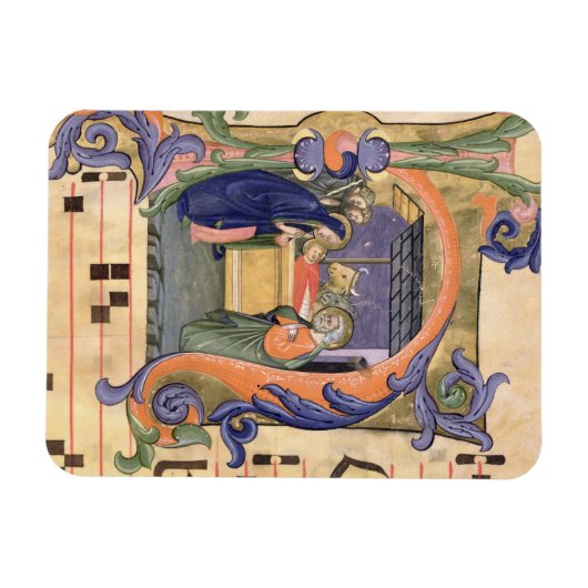 Mevrouw 571 f.6r Geschiedeniseerd initiaal "H" waa Magneet (Horizontaal)