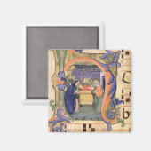 Mevrouw 571 f.6r Geschiedeniseerd initiaal "H" waa Magneet (Voorkant / Achterkant)