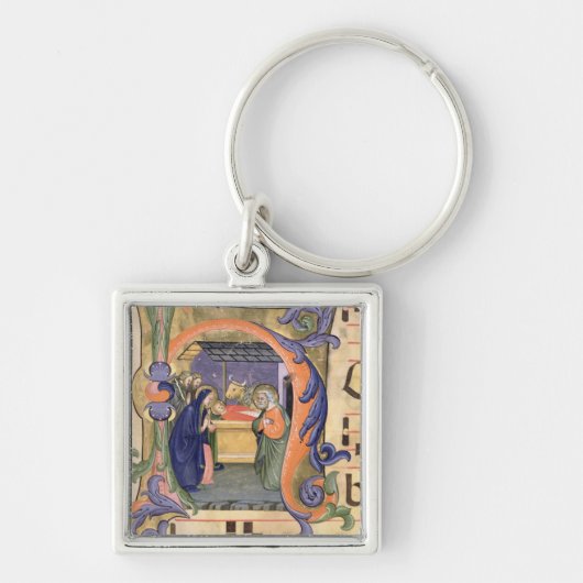 Mevrouw 571 f.6r Geschiedeniseerd initiaal "H" waa Sleutelhanger (Voorkant)