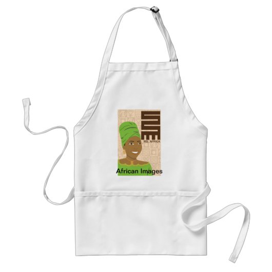 Mevrouw Africa Apron-Green Standaard Schort (Voorkant)