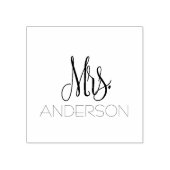 Mevrouw Anderson Black Script Typografie voegt naa Rubberstempel (Afrduk)