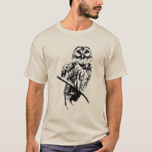 Mevrouw Barred Owl - Zwarte inkt op lichtgevend Sh T-shirt