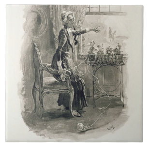 Mevrouw Betsy Trotwood, van 'Charles Dickens: A Go Tegeltje