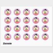 Mevrouw Birdy Ronde Sticker (Vel)