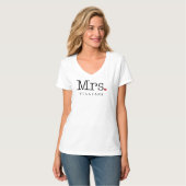 Mevrouw  Black Persoonlijk Wedding Monogram T-shirt (Voorkant volledig)