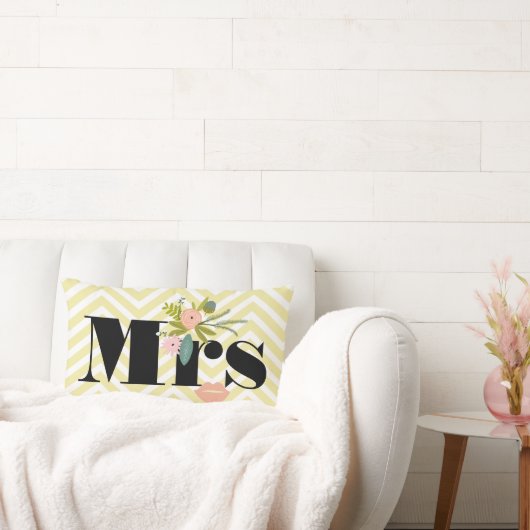 Mevrouw Bleek Yellow White Blauwgroen Zig Zag Kussen (Bank)