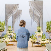 Mevrouw bruid om Pas getrouwd vrouw bruiloft bruid Denim Jacket
