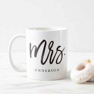 Mevrouw calligrafie gepersonaliseerd koffiemok