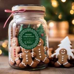 Mevrouw Claus’ Bakkerij Kerstgroene vakantie Ronde Sticker