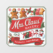 Mevrouw Claus, bakkerij Kerstmis Raamsticker (Vel)