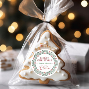 Mevrouw Claus’ Bakkerij Kerstvakantie Ronde Sticker