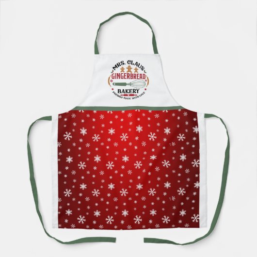 Mevrouw Claus Gingerbread Bakkerij Kerstmedium Schort (Voorkant)