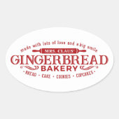 Mevrouw Claus gingerbrood bakkerij sticker (Voorkant)