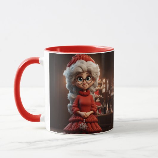 Mevrouw Claus in een breijurk Mok (Links)