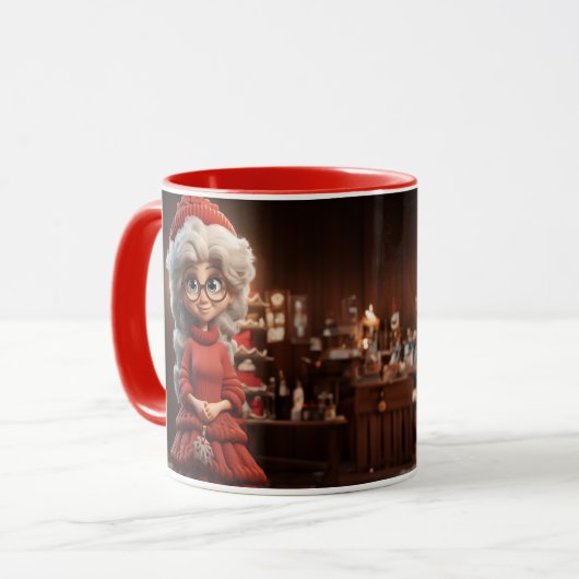 Mevrouw Claus in een breijurk Mok (Voorkant links)