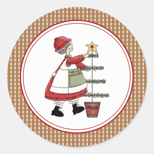 Mevrouw Claus kerstenvelop verzegelt Stickers (Voorkant)