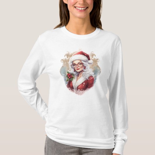 mevrouw Claus Kerstmis T-shirt (Voorkant)