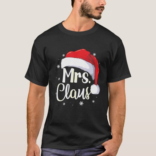 Mevrouw Claus kerstparen die met zijn en haar P ov T-shirt (Voorkant)