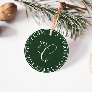 Mevrouw Claus Kersttraktatie Groene Kerstmis Bedankjes Labels