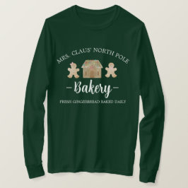 Mevrouw Claus North Pole Gingerbrood Kerst van bak T-shirt