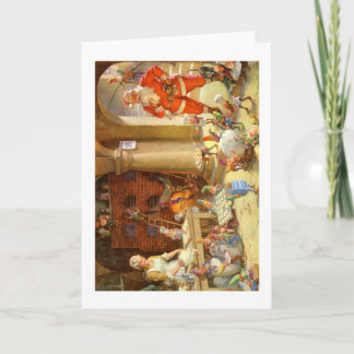 Mevrouw Claus & Santas Elves bakken kerstkoekjes Feestdagen Kaart