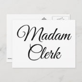 Mevrouw Clerk Briefkaart (Voorkant / Achterkant)