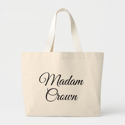 Mevrouw Crown Grote Tote Bag (Voorkant)