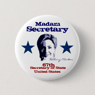 Mevrouw de secretaris ronde button 5,7 cm