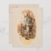 Mevrouw Dormouse Knitting Briefkaart (Voorkant / Achterkant)