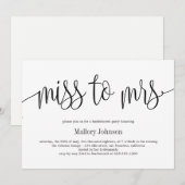 Mevrouw EDITABLE COLOR Bachelorette Party Kaart (Voorkant / Achterkant)