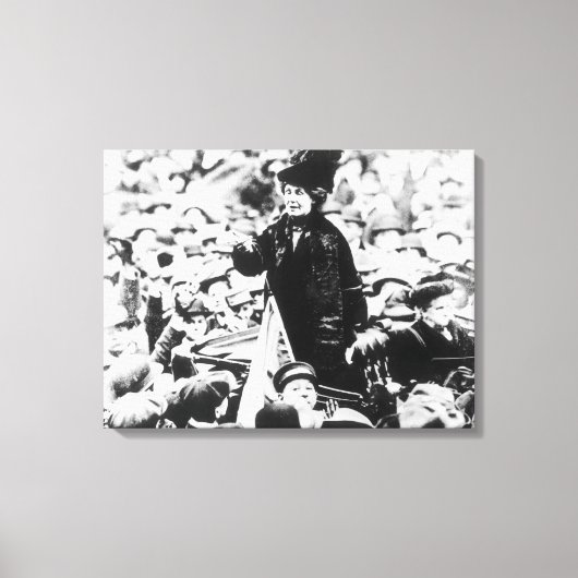 Mevrouw Emmeline Pankhurst richt zich tot een krui Canvas Afdruk (Voorkant)