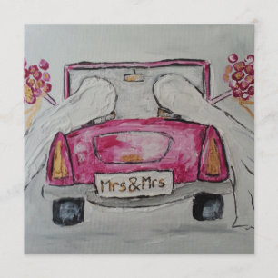 Mevrouw en mevrouw bruiloft-uitnodiging kaart