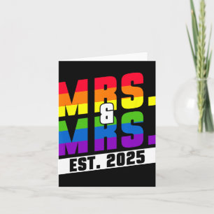Mevrouw en mevrouw Est. 2025 - Gay Pride bruiloft Kaart