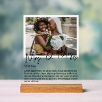 Mevrouw en mevrouw Foto en gepersonaliseerde bruil