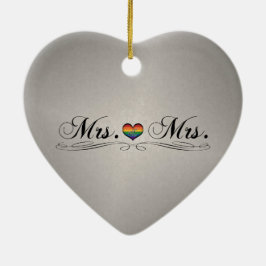 Mevrouw en mevrouw Lesbian Pride Typography Design Keramisch Ornament