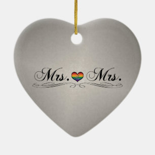 Mevrouw en mevrouw Lesbian Pride Typography Design Keramisch Ornament