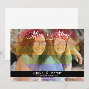 Mevrouw en mevrouw LGBTQ Transparante Hart Foto Ov Save The Date