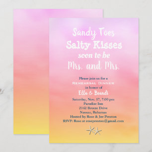 Mevrouw en mevrouw Sandy Toes Rehearsal Dinner sun Kaart