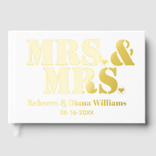 Mevrouw en mevrouw typografie lesbische witte brui gastenboek