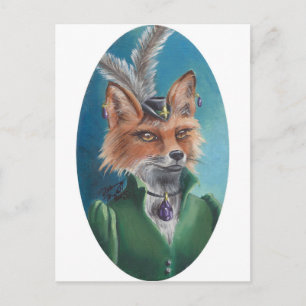 Mevrouw Fox Briefkaart Animal Briefkaart Victoriaa