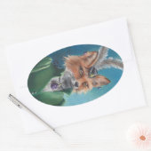 Mevrouw Fox Sticker Fox in Kleding Victoriaans Fox (Envelop)