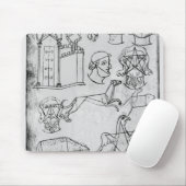 Mevrouw Fr 19093 fol.18v Verschillende tekeningen Muismat (Met muis)