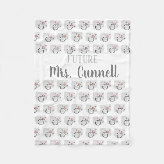 Mevrouw Future Bride Ring Fleece Deken (Voorkant)