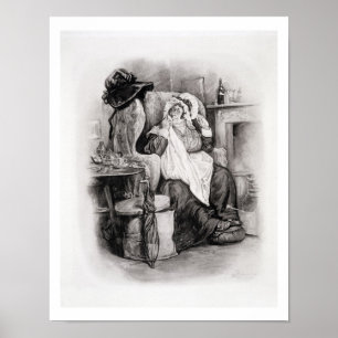 Mevrouw Gamp, van 'Charles Dickens: Een roddelaar Poster