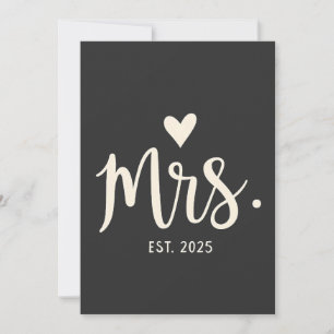 Mevrouw Geschat 2025 Echtgenoot Bruid Verloving Tr Bedankkaart
