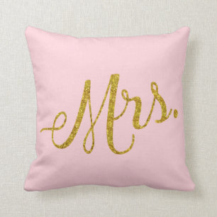 Mevrouw Gold Faux Glitter Metallic Sequins citeert Kussen